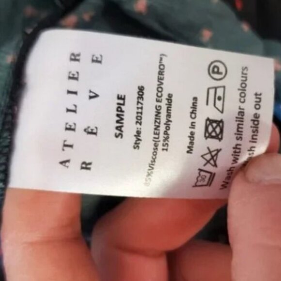 Atelier Reve black and red heart prints ruffled midi dress size S - Picture 6 of 8